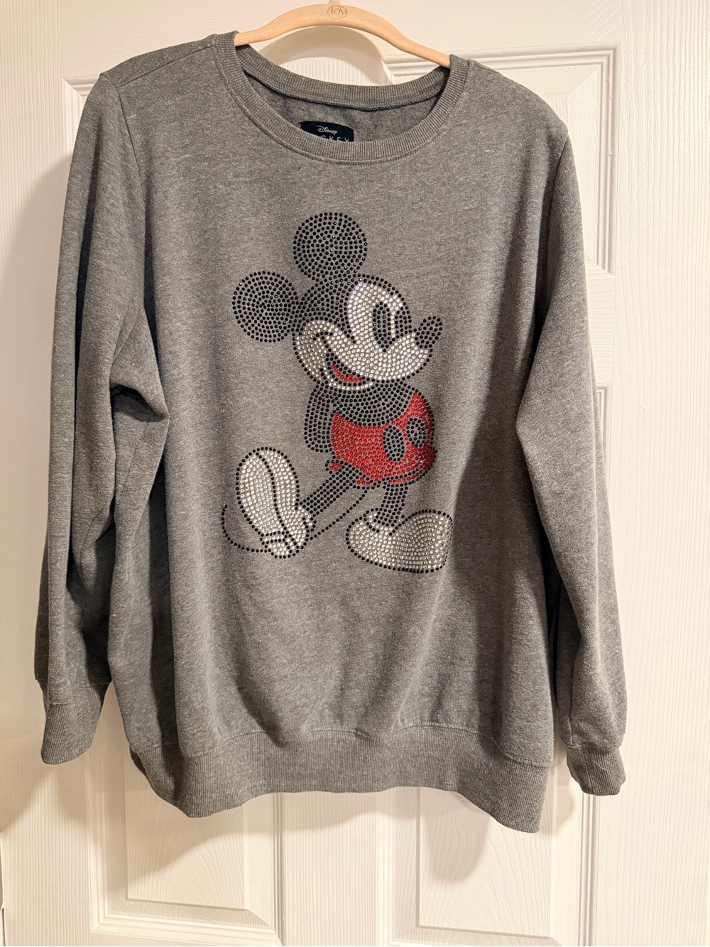 Torrid Disney Mickey Mouse Rhinestone Graphic Gray Sweatshirt Size 1